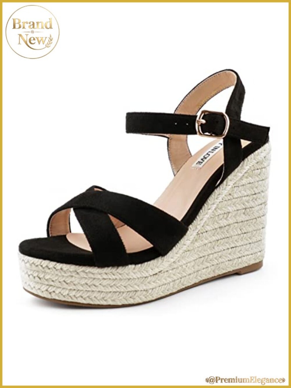Womens Espadrilles Wedge Sandals 4.5" Heel Ankle Strap Open Toe Buckle Summer